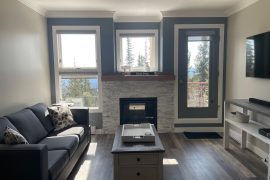 Unique fully renovated condo at Grandview. Features large bright windows with mountain views, new hardwood floors, large outdoor deck with furniture and BBQ, laundry in unit, and fully stocked kitchen.